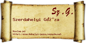Szerdahelyi Géza névjegykártya